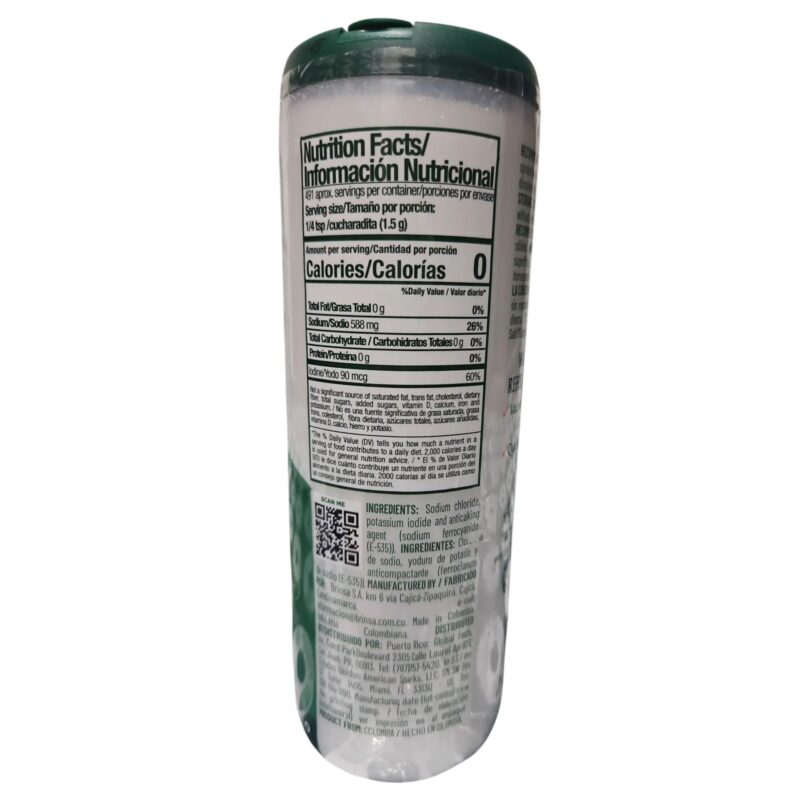 Refisal Iodized Salt Fine grain, Bottle 26oz - Image 2